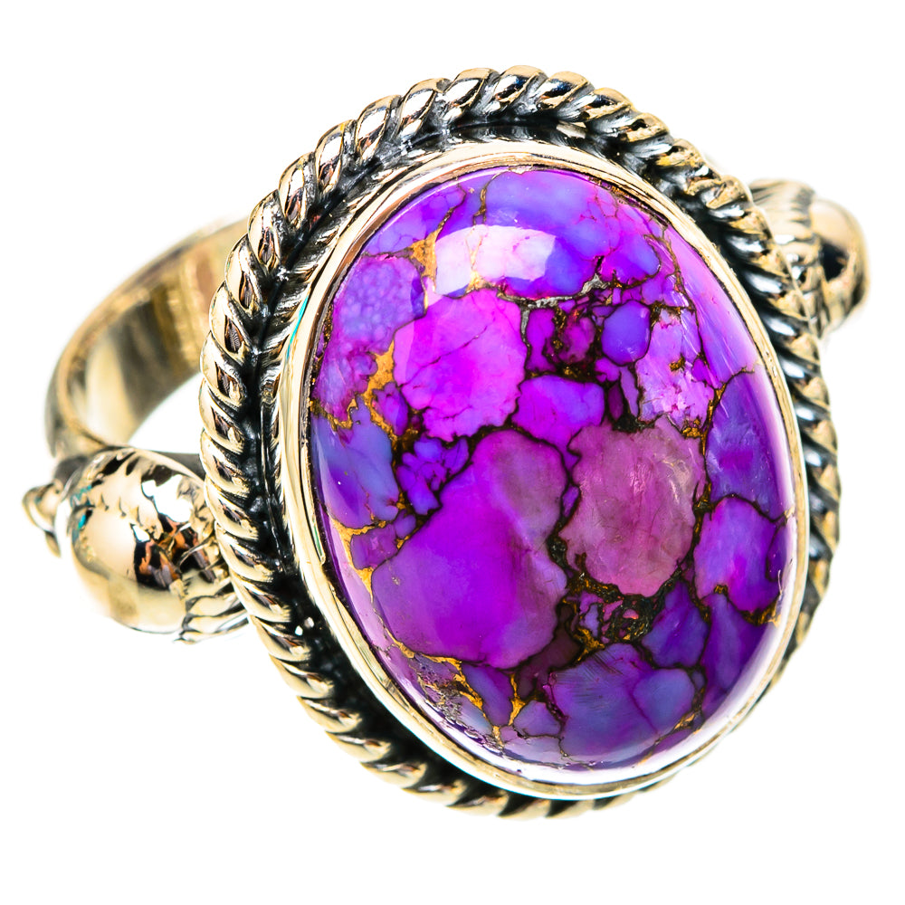 Purple Copper Composite Turquoise Rings handcrafted by Ana Silver Co - RING119893 - Photo 2