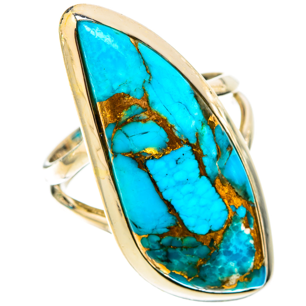Blue Copper Composite Turquoise Rings handcrafted by Ana Silver Co - RING119904 - Photo 2
