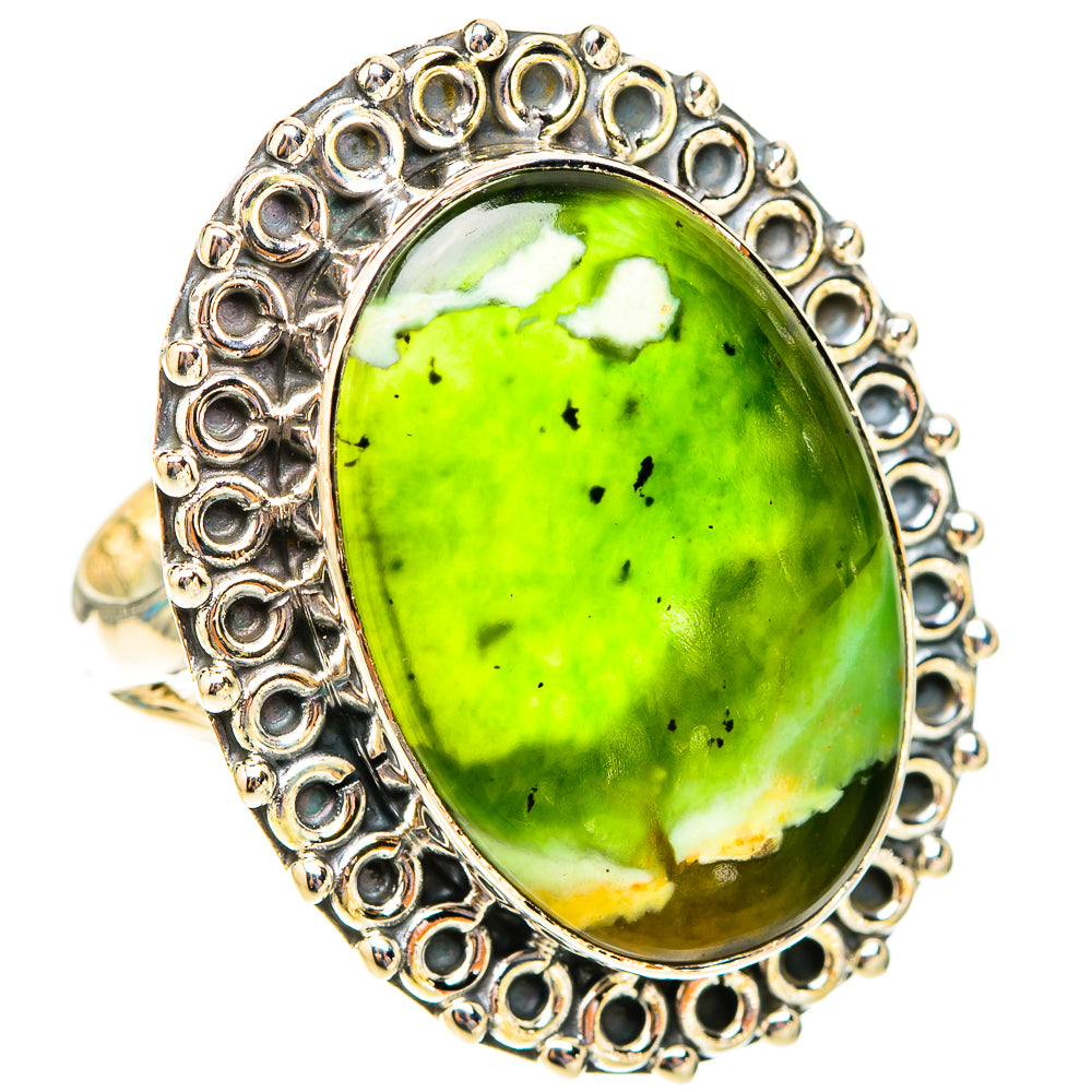 Australian Green Opal Rings handcrafted by Ana Silver Co - RING119976 - Photo 2