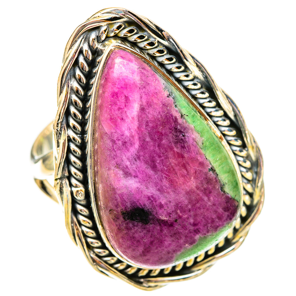 Ruby Zoisite Rings handcrafted by Ana Silver Co - RING120059 - Photo 2