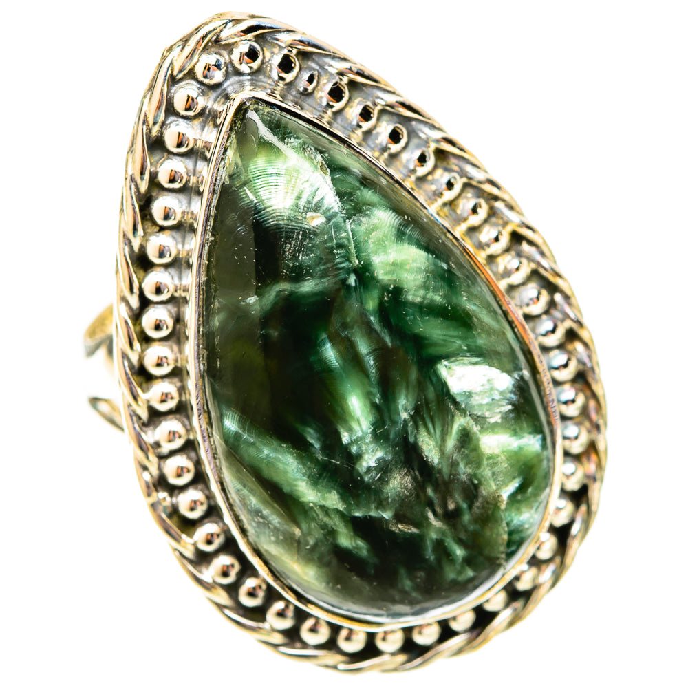 Seraphinite Rings handcrafted by Ana Silver Co - RING120079 - Photo 2