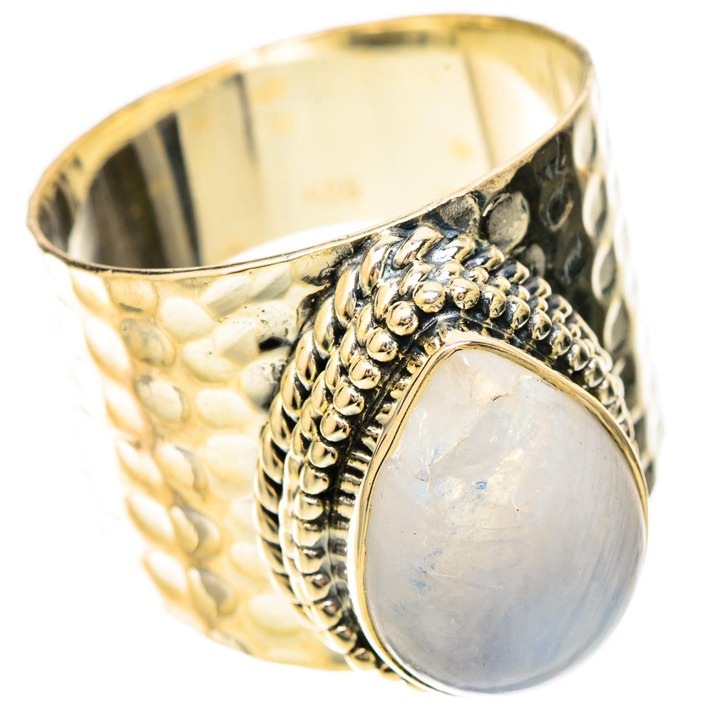 Rainbow Moonstone Rings handcrafted by Ana Silver Co - RING120134 - Photo 2