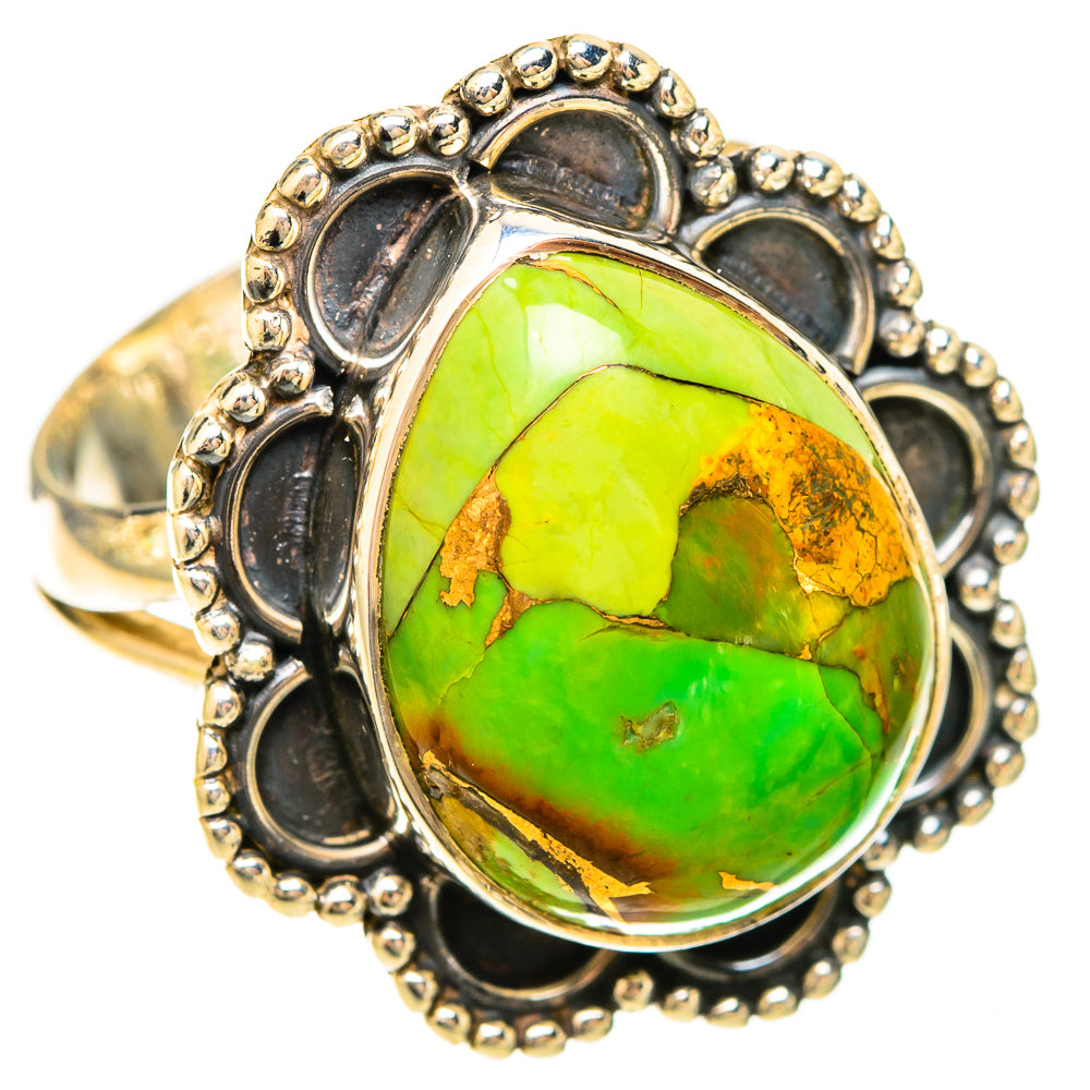 Green Copper Composite Turquoise Rings handcrafted by Ana Silver Co - RING120184 - Photo 2
