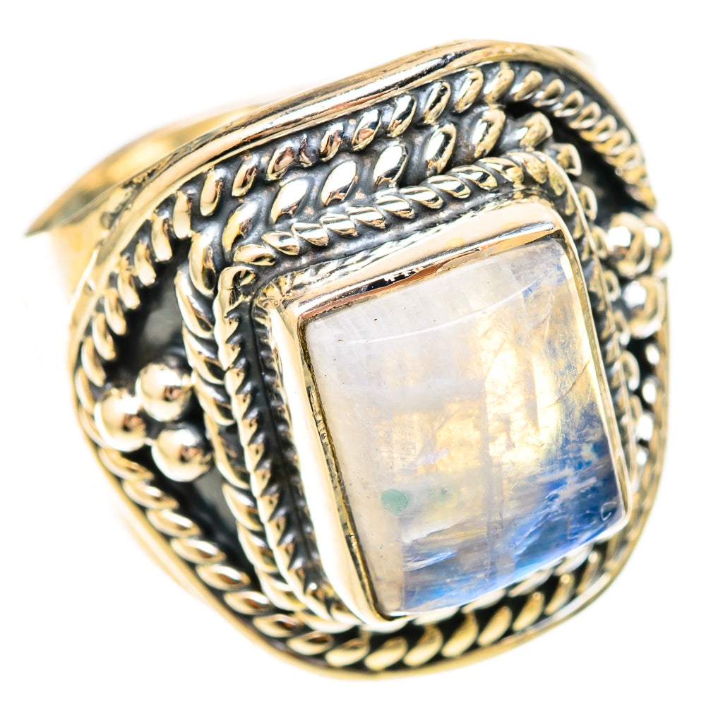 Rainbow Moonstone Rings handcrafted by Ana Silver Co - RING120200 - Photo 2