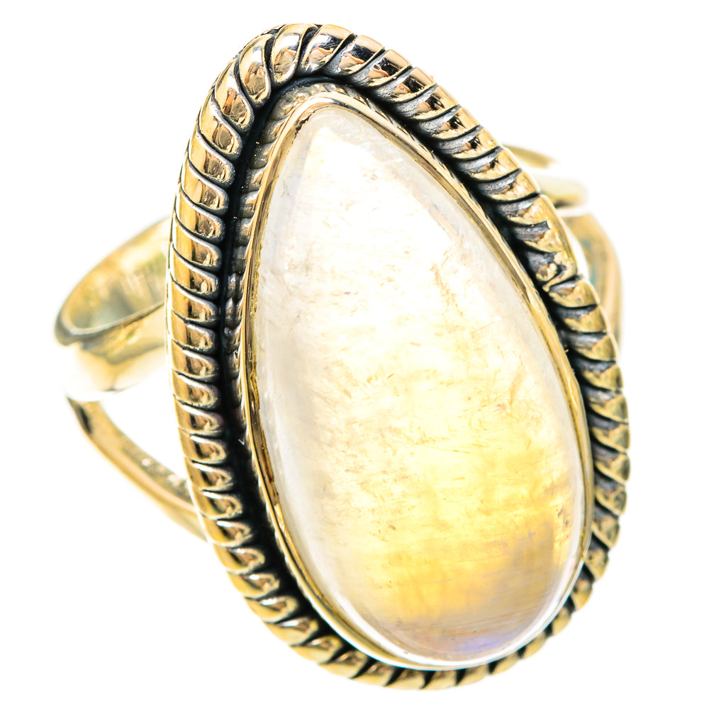 Rainbow Moonstone Rings handcrafted by Ana Silver Co - RING120235 - Photo 2
