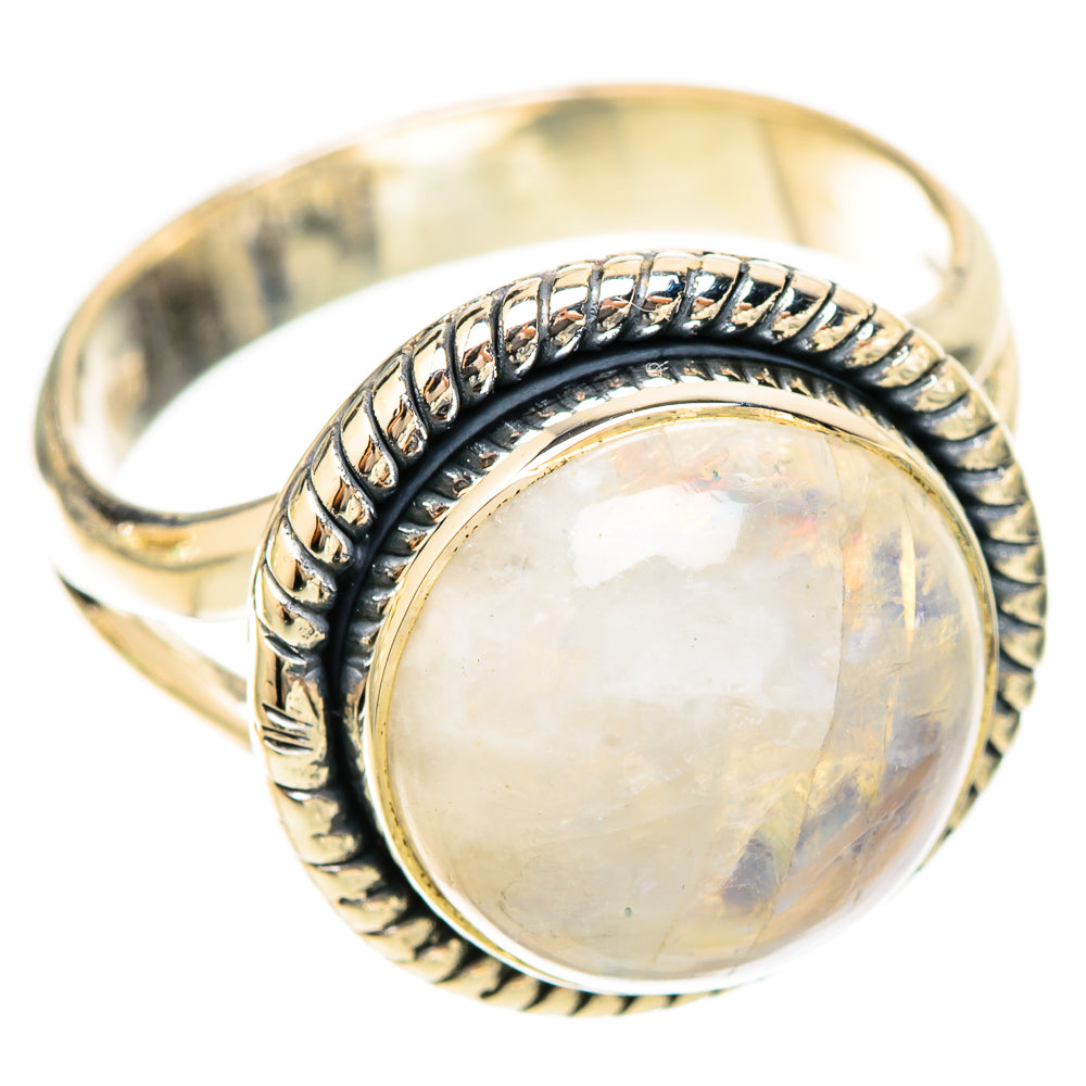 Rainbow Moonstone Rings handcrafted by Ana Silver Co - RING120266 - Photo 2