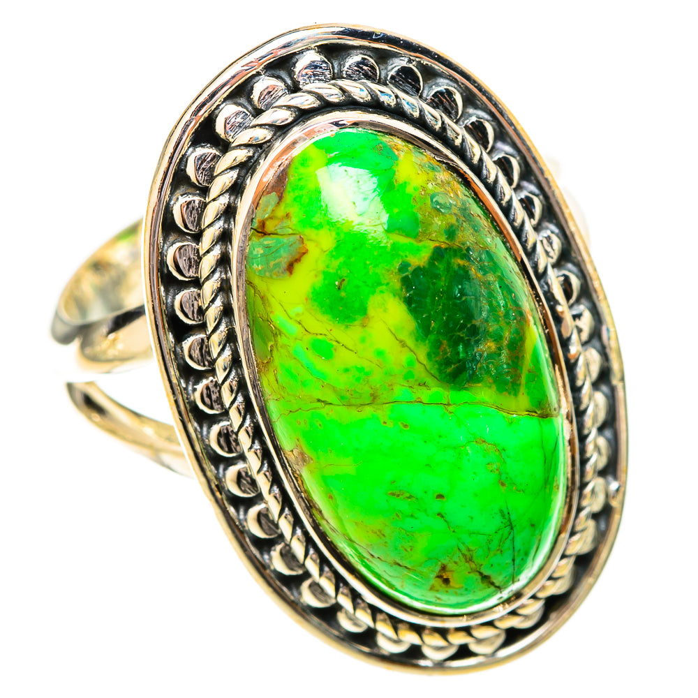Green Copper Composite Turquoise Rings handcrafted by Ana Silver Co - RING120432 - Photo 2
