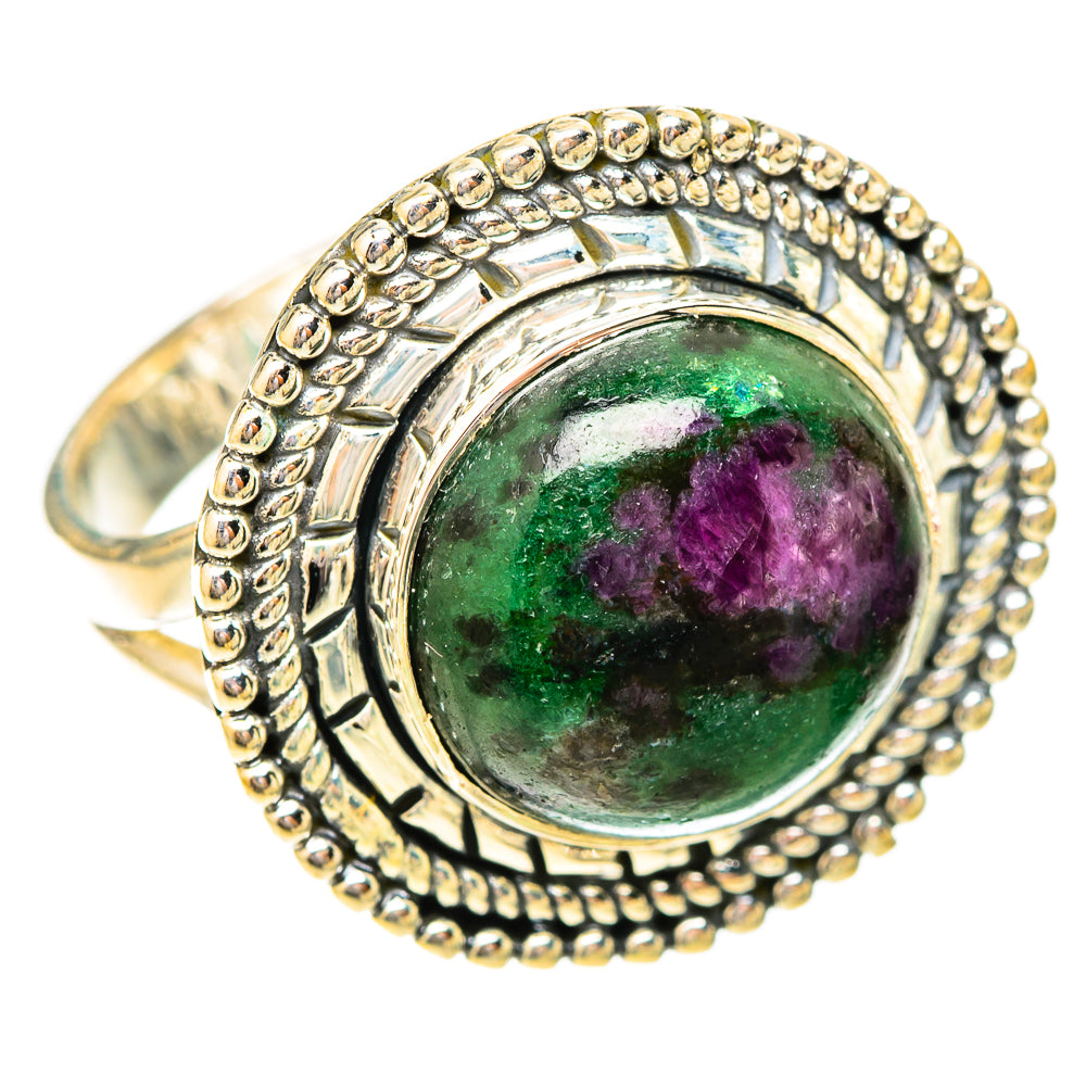 Ruby Zoisite Rings handcrafted by Ana Silver Co - RING120510 - Photo 2