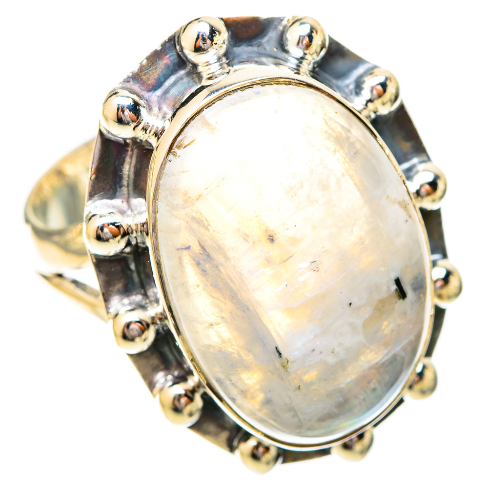 Rainbow Moonstone Rings handcrafted by Ana Silver Co - RING120528 - Photo 2