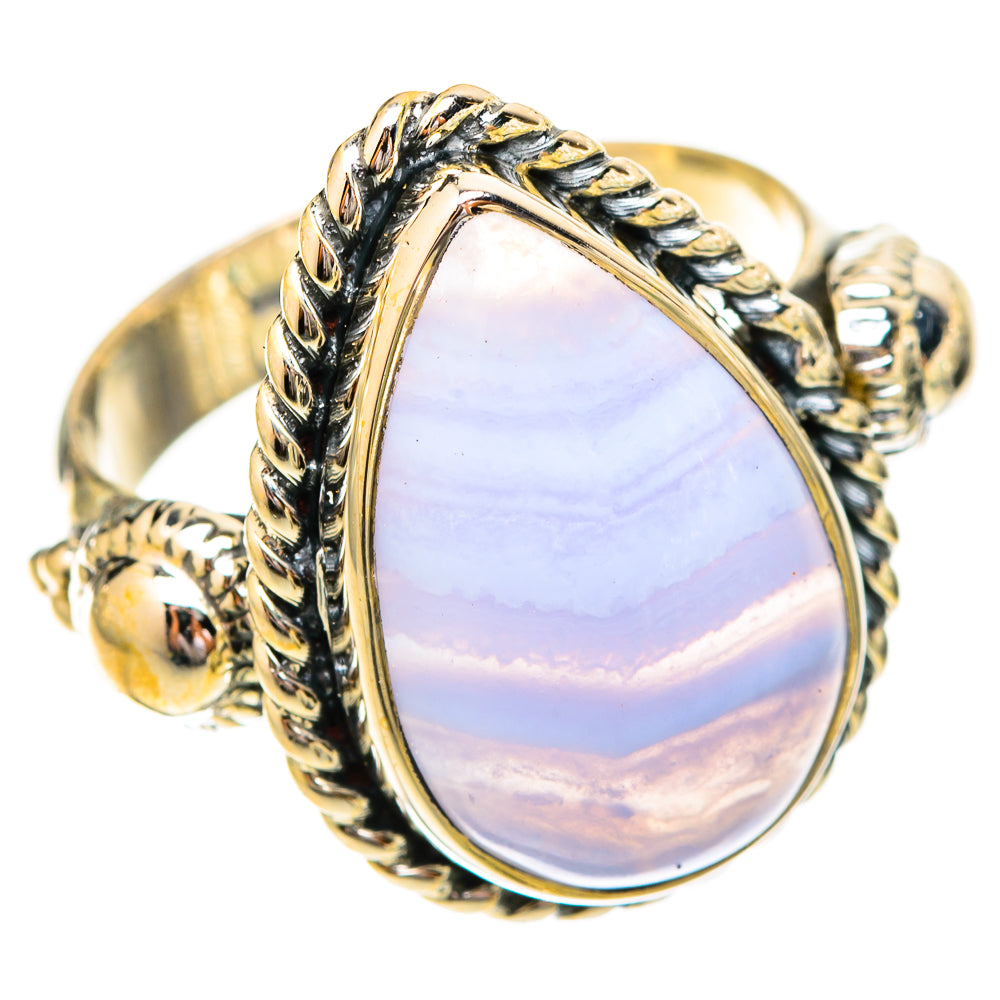 Blue Lace Agate Rings handcrafted by Ana Silver Co - RING120597 - Photo 2