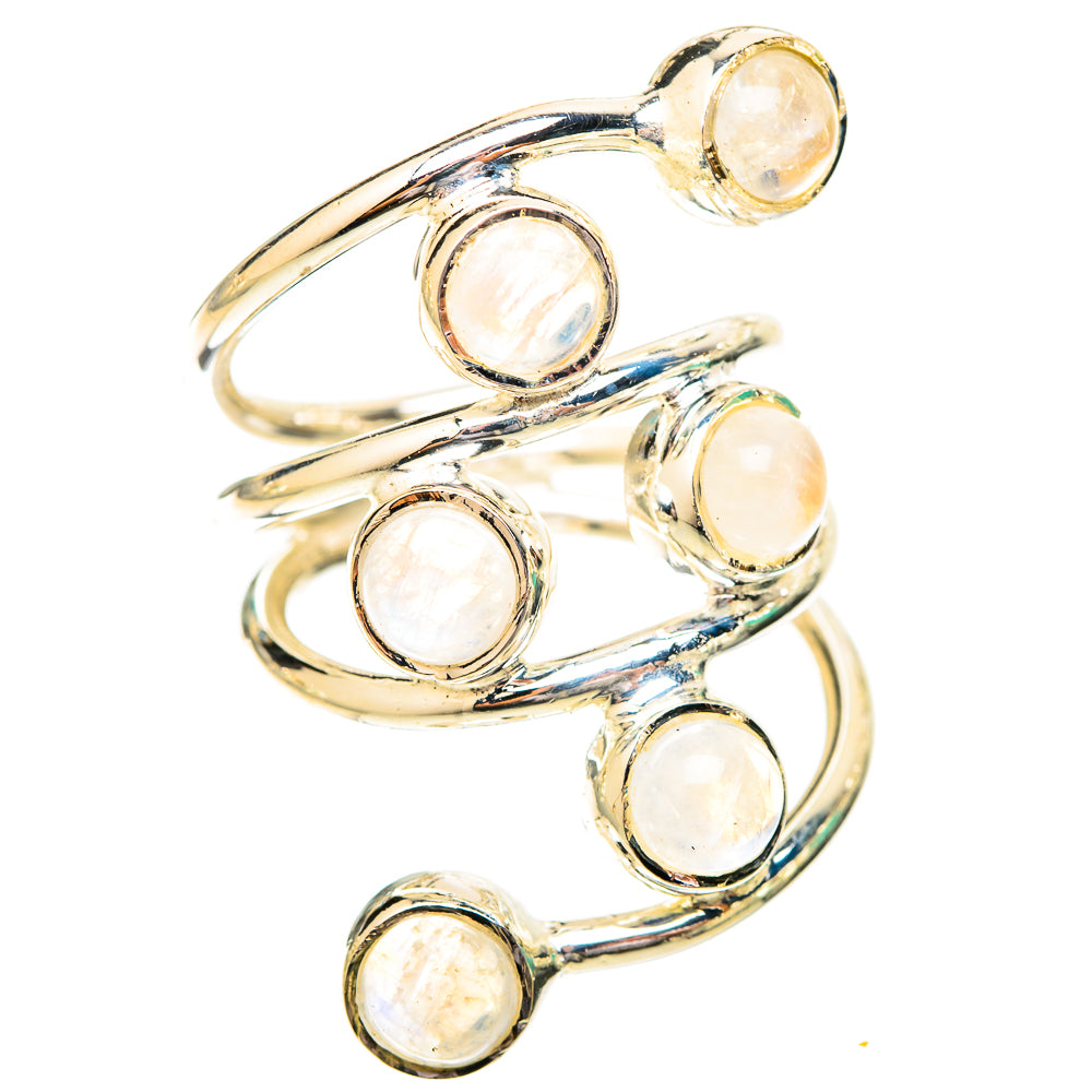 Rainbow Moonstone Rings handcrafted by Ana Silver Co - RING120631 - Photo 2