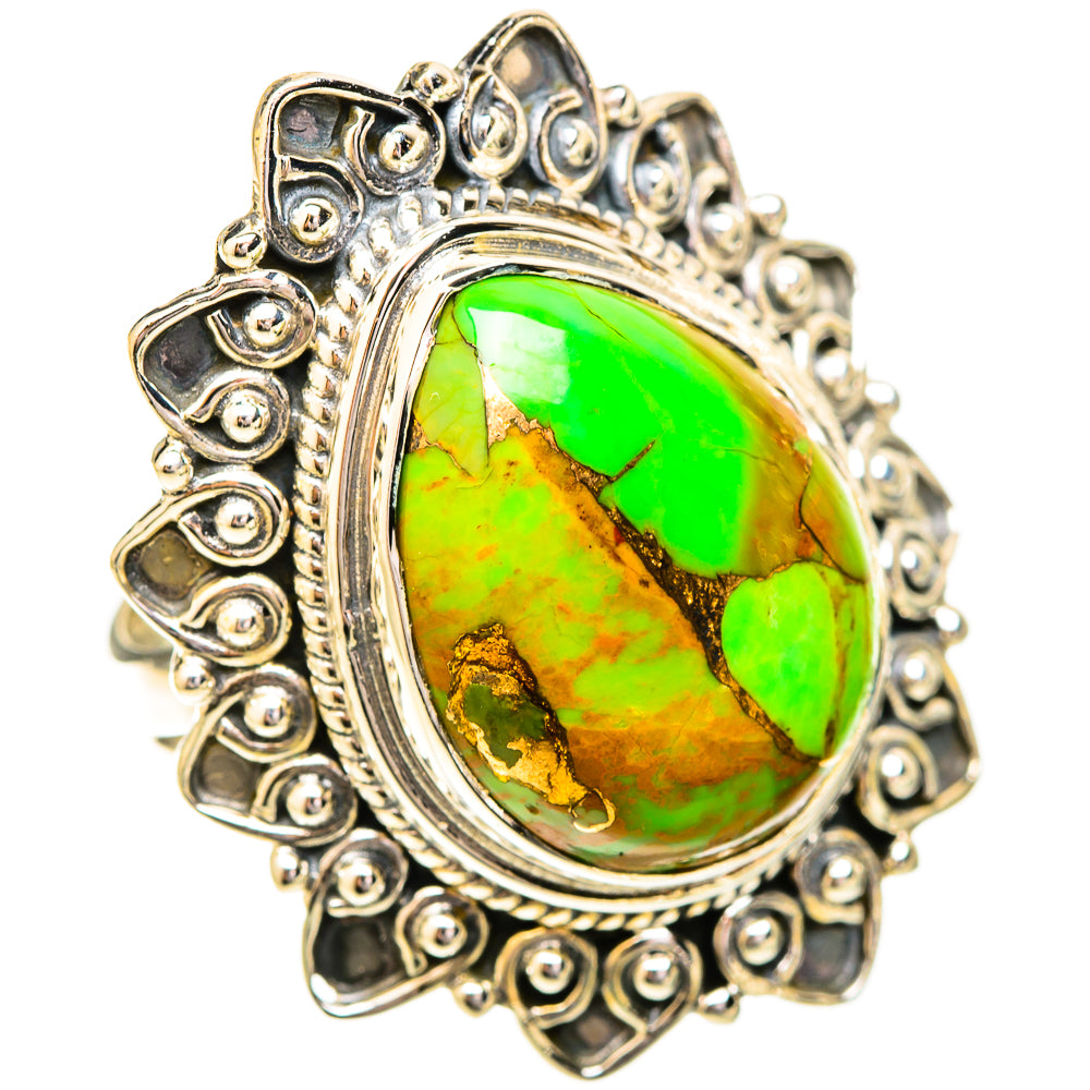 Green Copper Composite Turquoise Rings handcrafted by Ana Silver Co - RING120653 - Photo 2