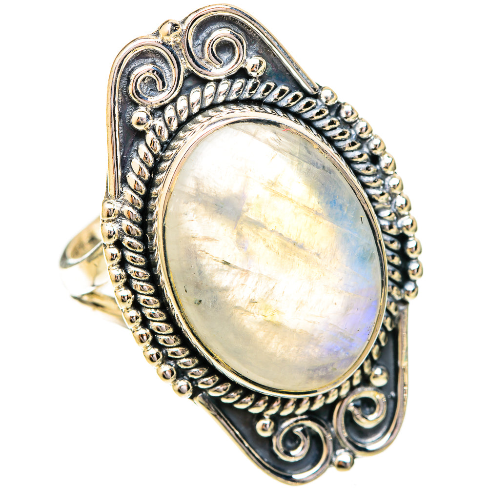 Rainbow Moonstone Rings handcrafted by Ana Silver Co - RING120676 - Photo 2