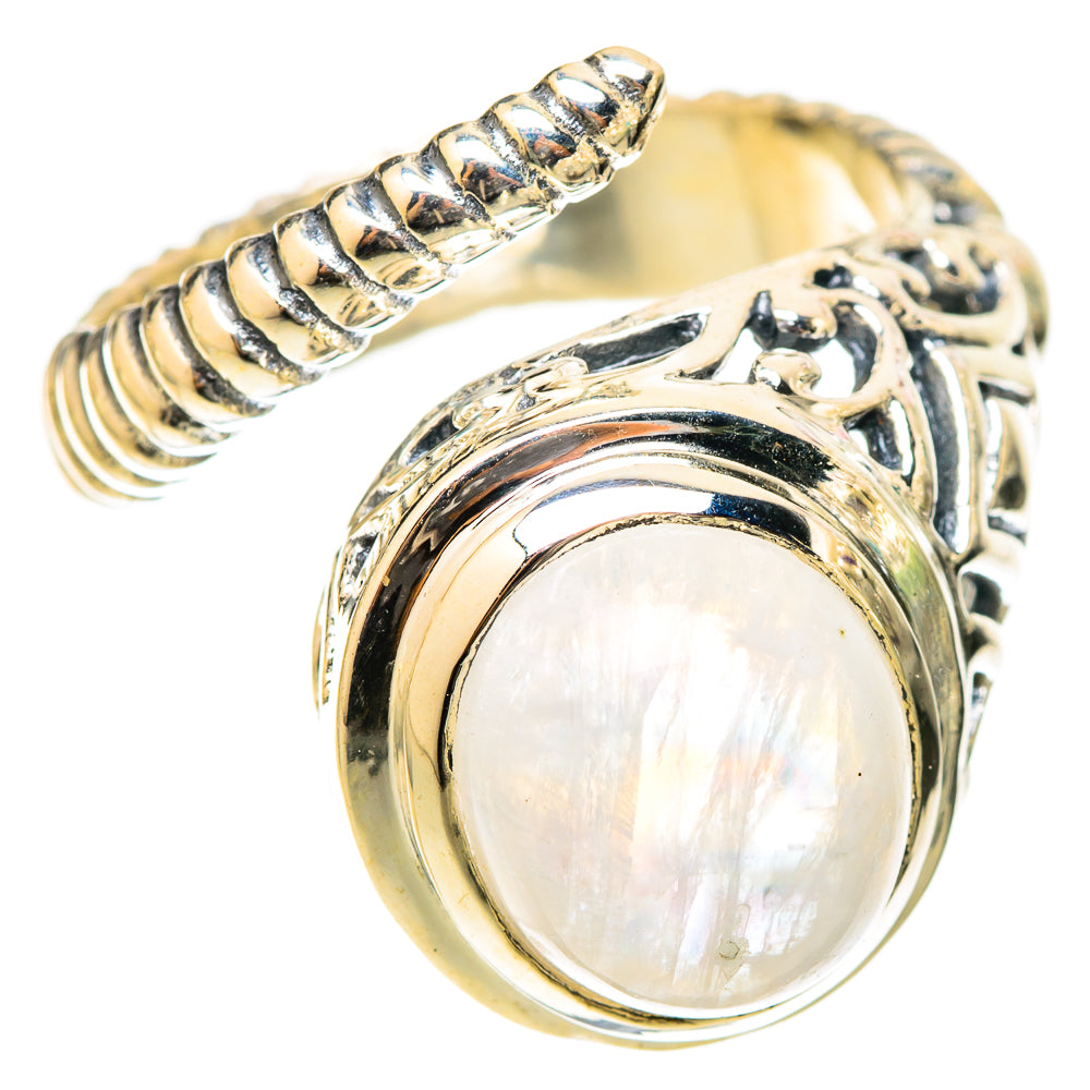 Rainbow Moonstone Rings handcrafted by Ana Silver Co - RING120817 - Photo 2