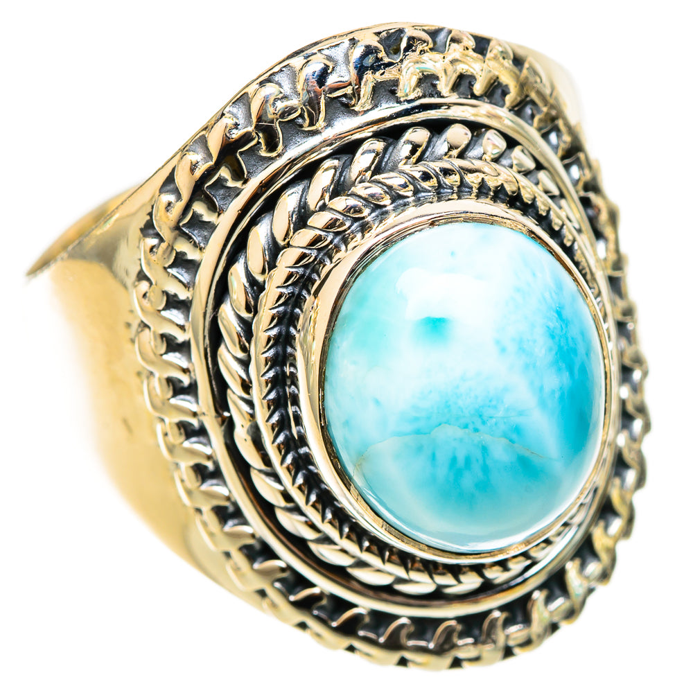 Larimar Rings handcrafted by Ana Silver Co - RING120823 - Photo 2