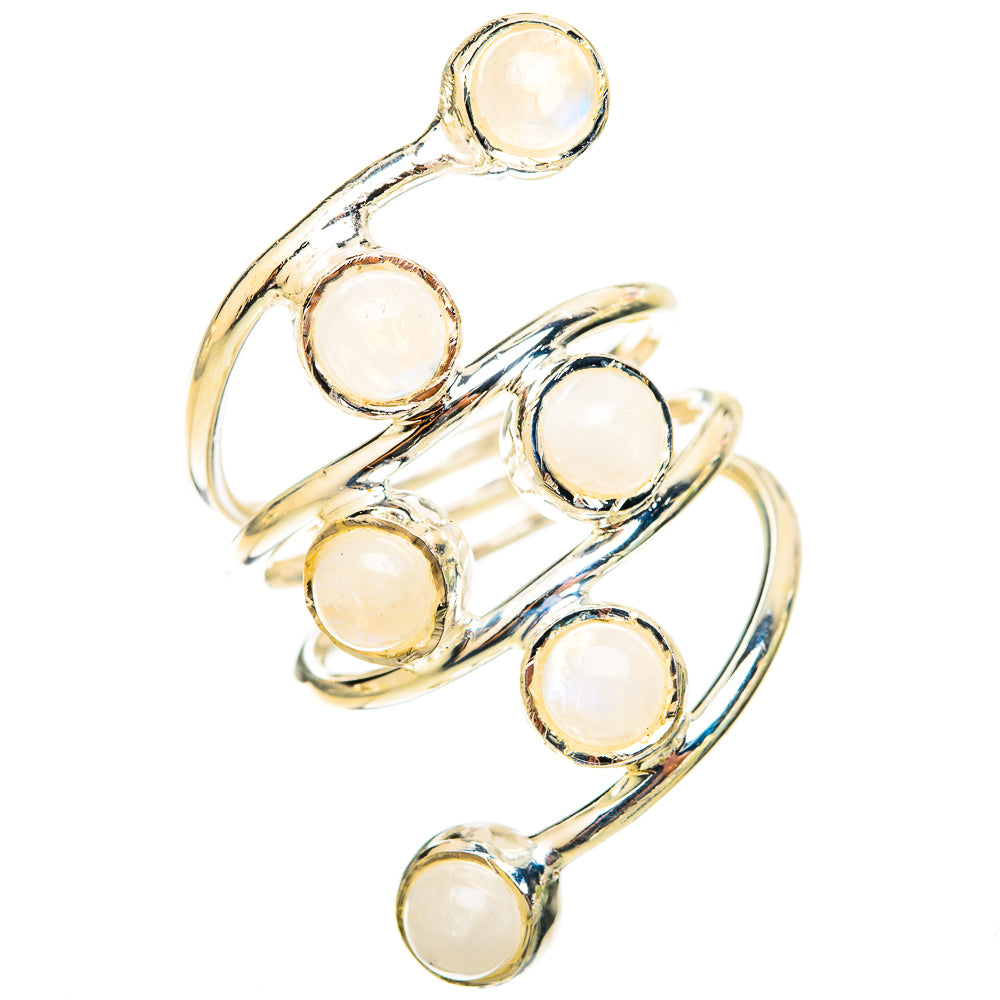 Rainbow Moonstone Rings handcrafted by Ana Silver Co - RING120868 - Photo 2