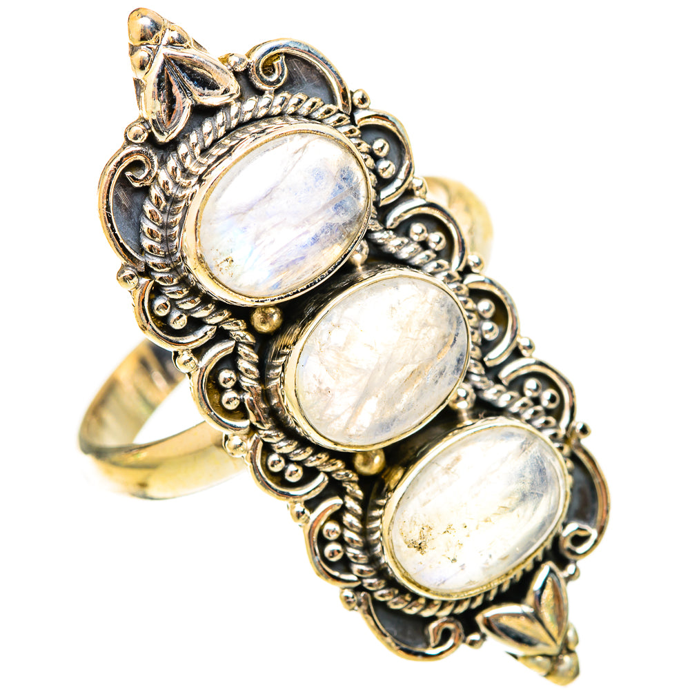 Rainbow Moonstone Rings handcrafted by Ana Silver Co - RING120933 - Photo 2