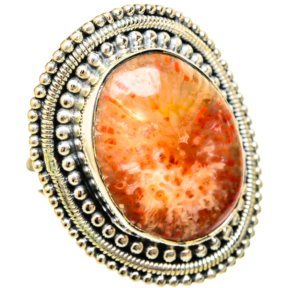 Fossil Coral Rings handcrafted by Ana Silver Co - RING120971 - Photo 2
