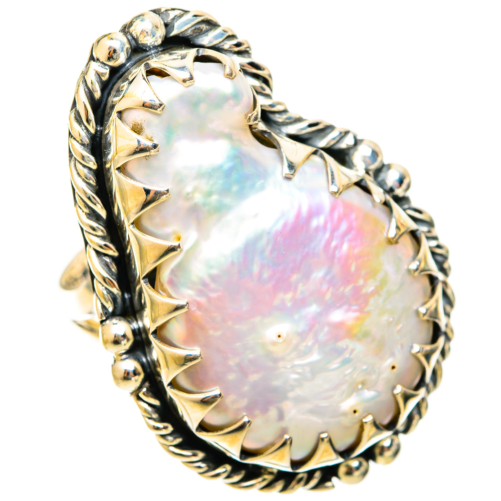 Mother Of Pearl Rings handcrafted by Ana Silver Co - RING121026 - Photo 2