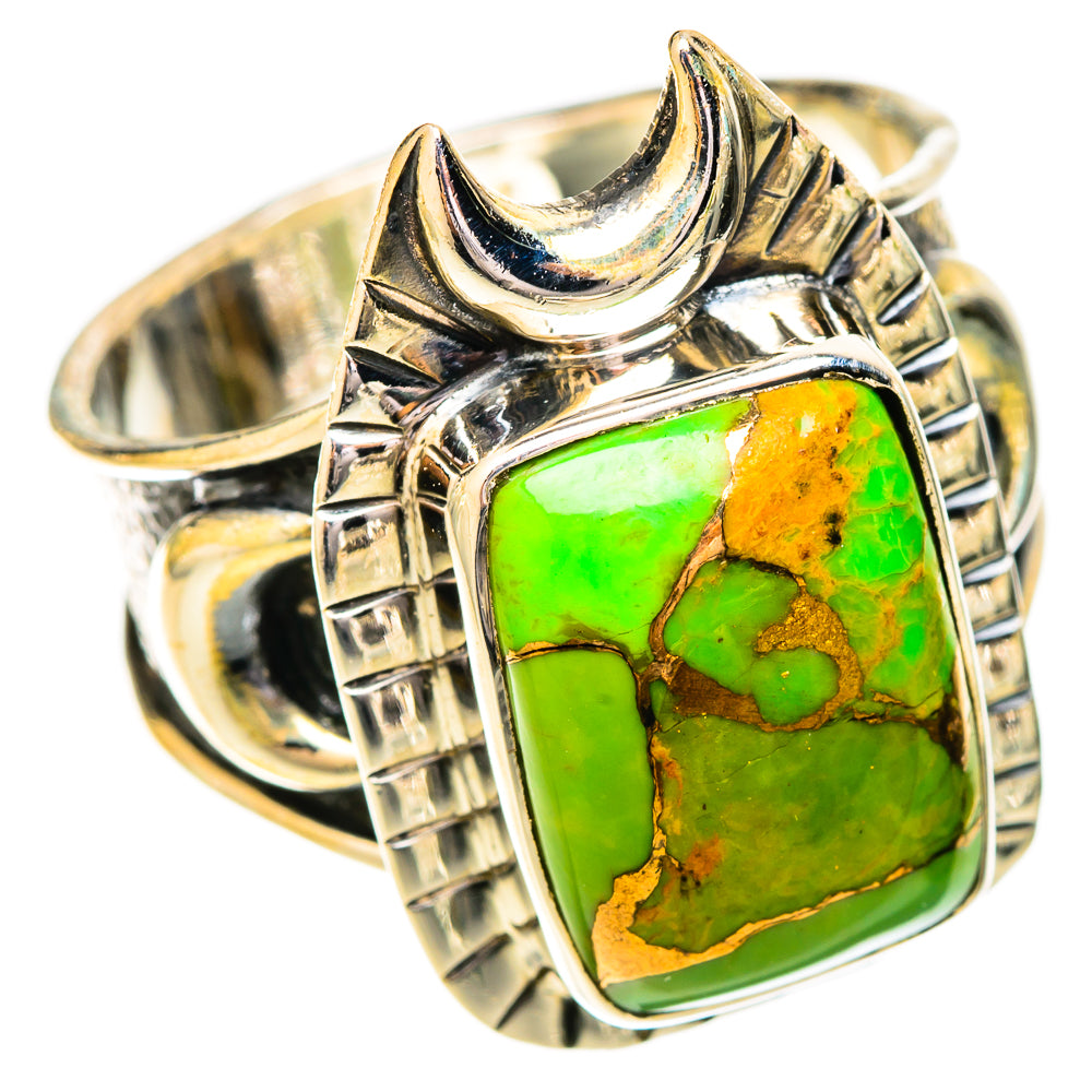 Green Copper Composite Turquoise Rings handcrafted by Ana Silver Co - RING121041 - Photo 2