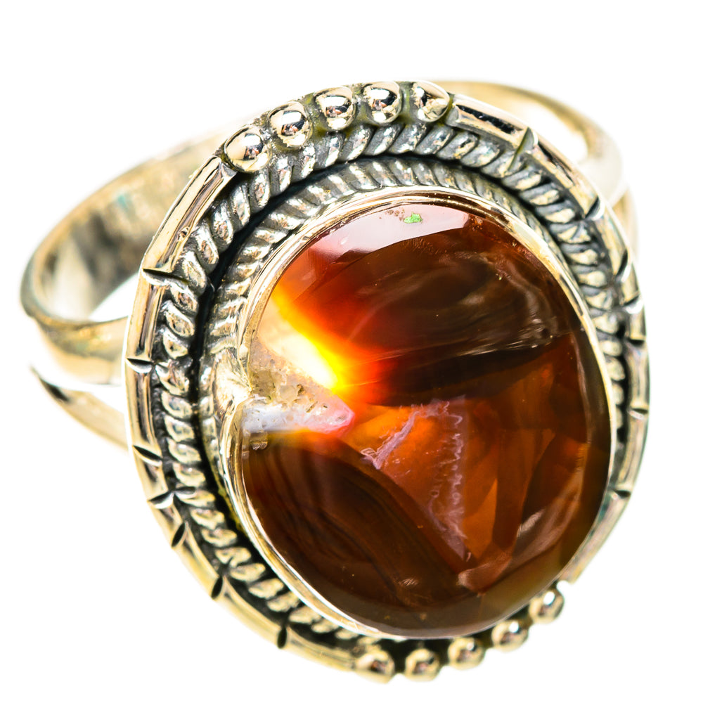 Mexican Fire Agate Rings handcrafted by Ana Silver Co - RING121104 - Photo 2
