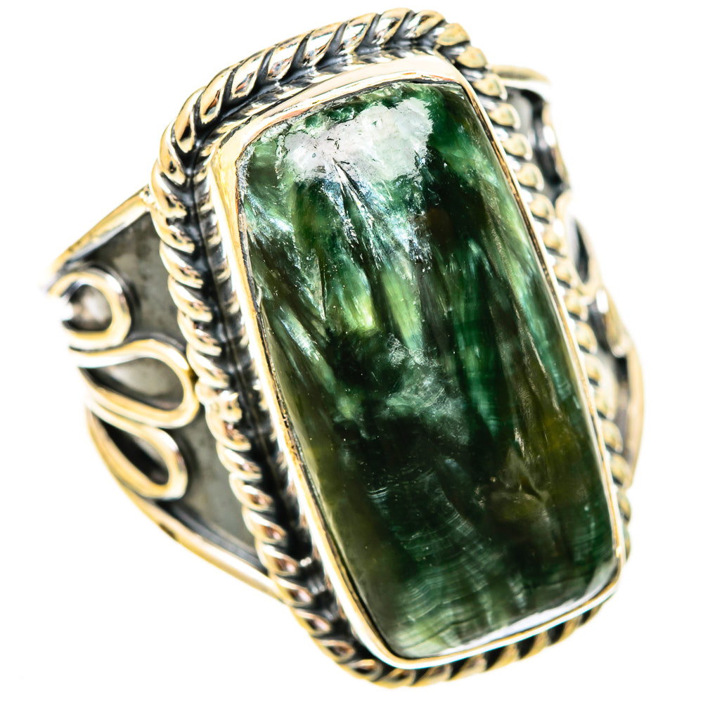 Seraphinite Rings handcrafted by Ana Silver Co - RING121197 - Photo 2