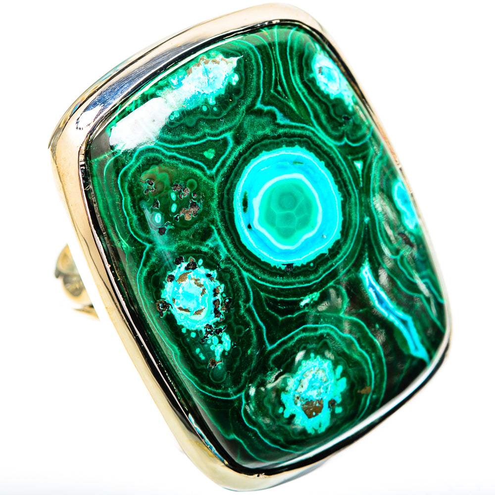 Malachite In Chrysocolla Rings handcrafted by Ana Silver Co - RING121201 - Photo 2