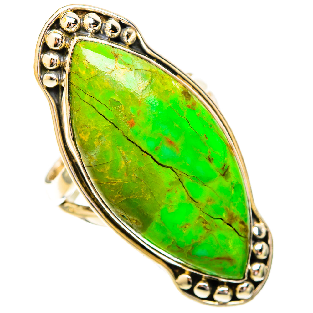 Green Copper Composite Turquoise Rings handcrafted by Ana Silver Co - RING121295 - Photo 2