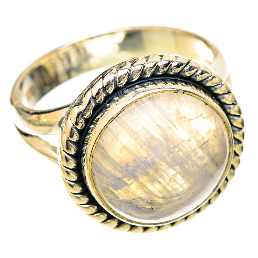 Rainbow Moonstone Rings handcrafted by Ana Silver Co - RING121390 - Photo 2
