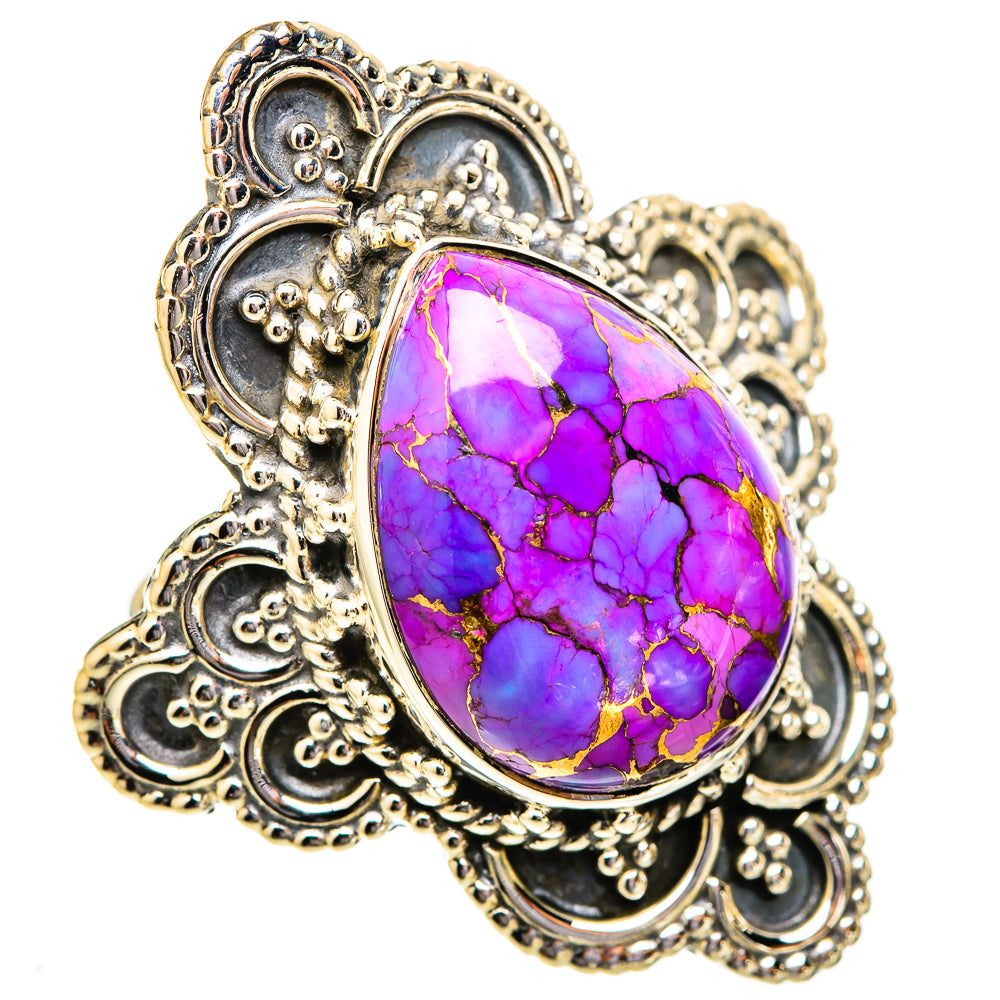 Purple Copper Composite Turquoise Rings handcrafted by Ana Silver Co - RING121535 - Photo 2
