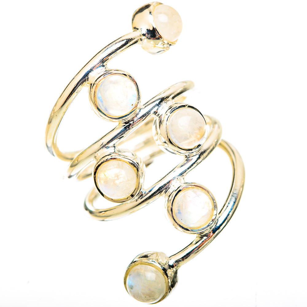 Rainbow Moonstone Rings handcrafted by Ana Silver Co - RING121581 - Photo 2