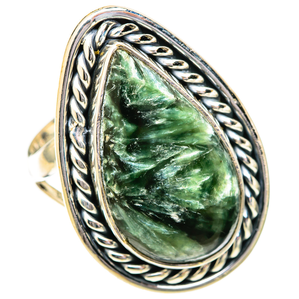 Seraphinite Rings handcrafted by Ana Silver Co - RING121608 - Photo 2