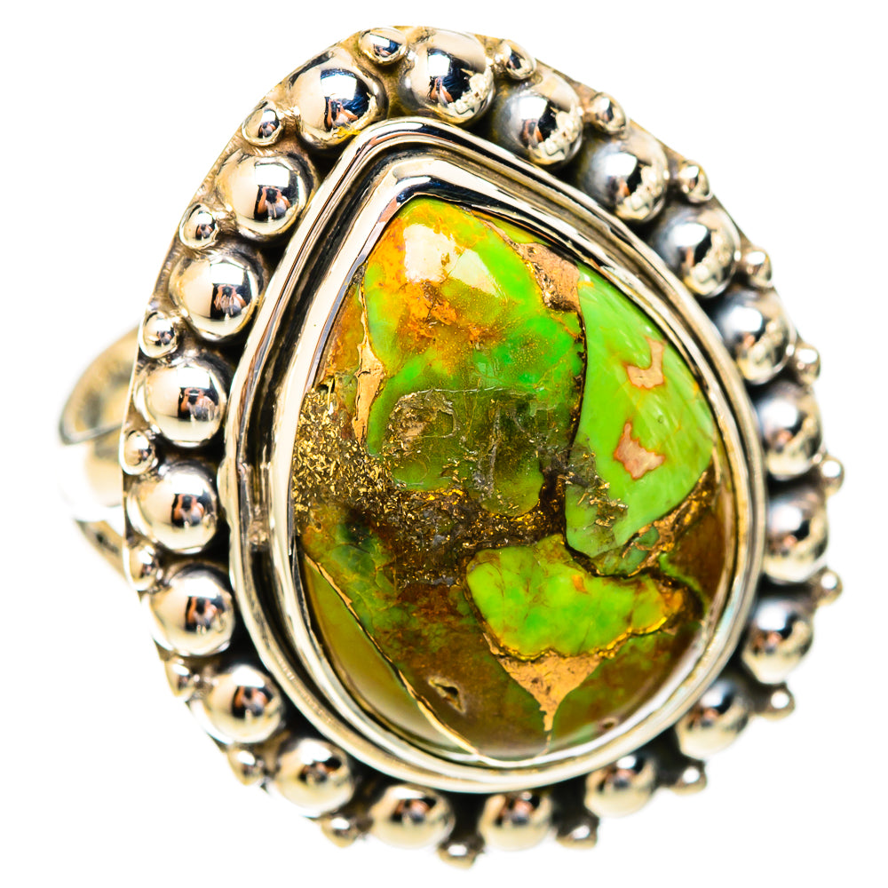 Green Copper Composite Turquoise Rings handcrafted by Ana Silver Co - RING121650 - Photo 2
