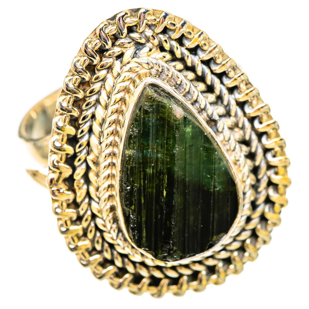 Green Tourmaline Rings handcrafted by Ana Silver Co - RING121751 - Photo 2