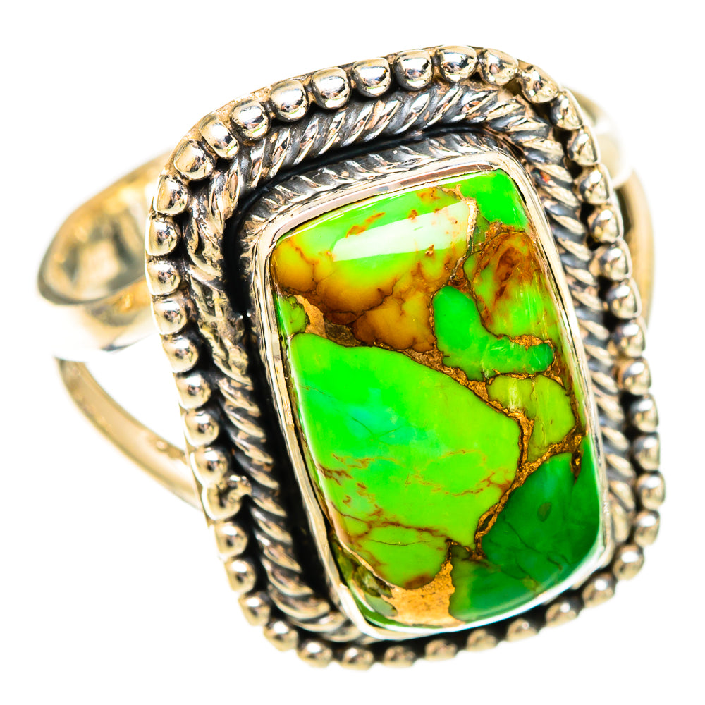 Green Copper Composite Turquoise Rings handcrafted by Ana Silver Co - RING121779 - Photo 2