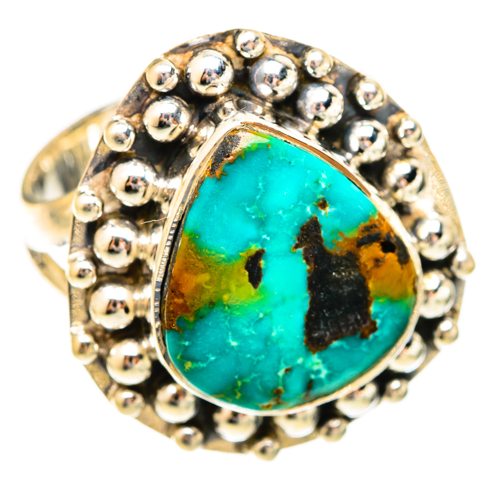 Tibetan Turquoise Rings handcrafted by Ana Silver Co - RING121796 - Photo 2