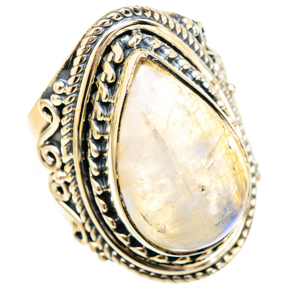 Rainbow Moonstone Rings handcrafted by Ana Silver Co - RING121838 - Photo 2