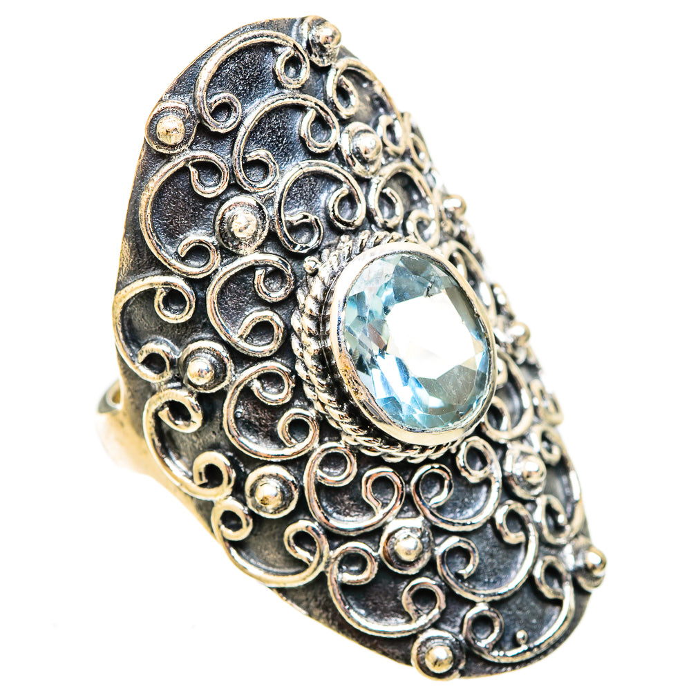 Blue Topaz Rings handcrafted by Ana Silver Co - RING121860 - Photo 2