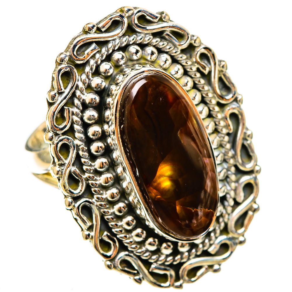 Mexican Fire Agate Rings handcrafted by Ana Silver Co - RING122039 - Photo 2