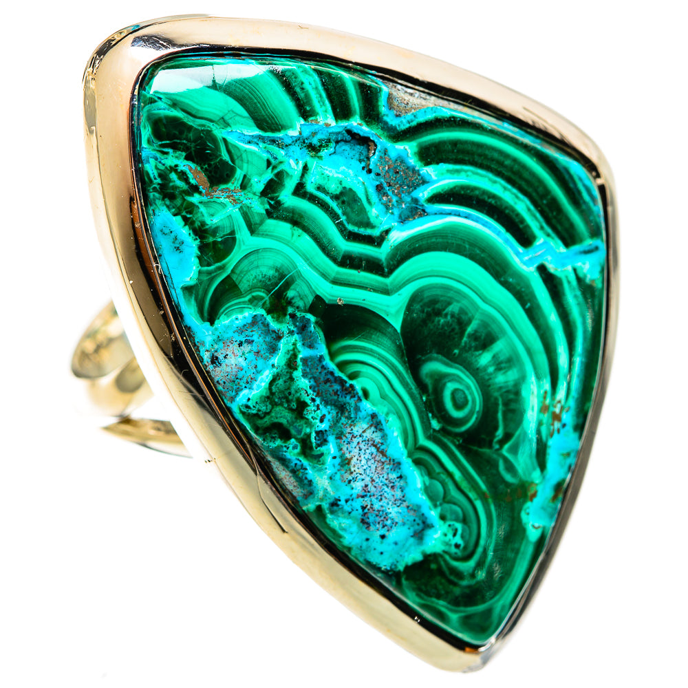 Malachite In Chrysocolla Rings handcrafted by Ana Silver Co - RING122091 - Photo 2
