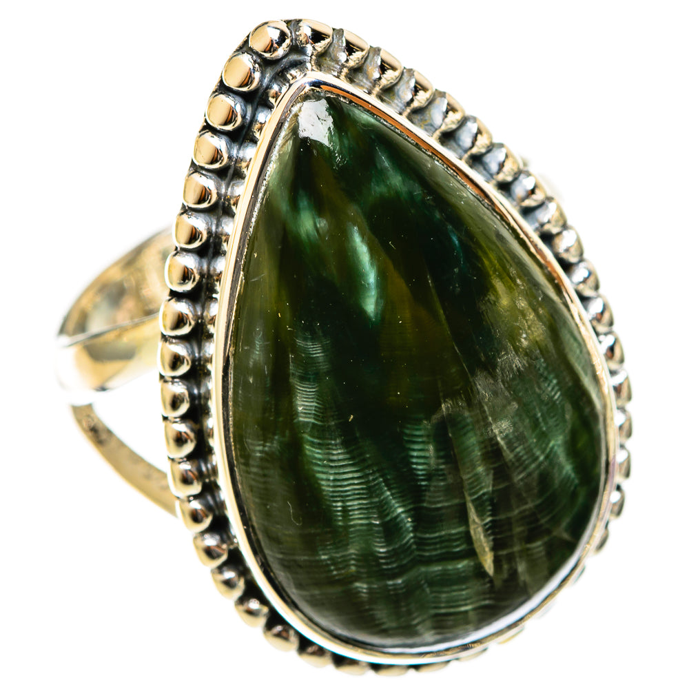 Seraphinite Rings handcrafted by Ana Silver Co - RING122092 - Photo 2