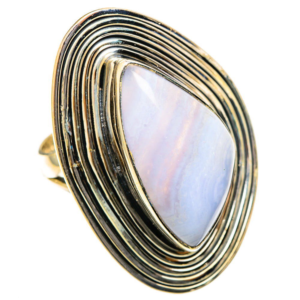 Blue Lace Agate Rings handcrafted by Ana Silver Co - RING122113 - Photo 2