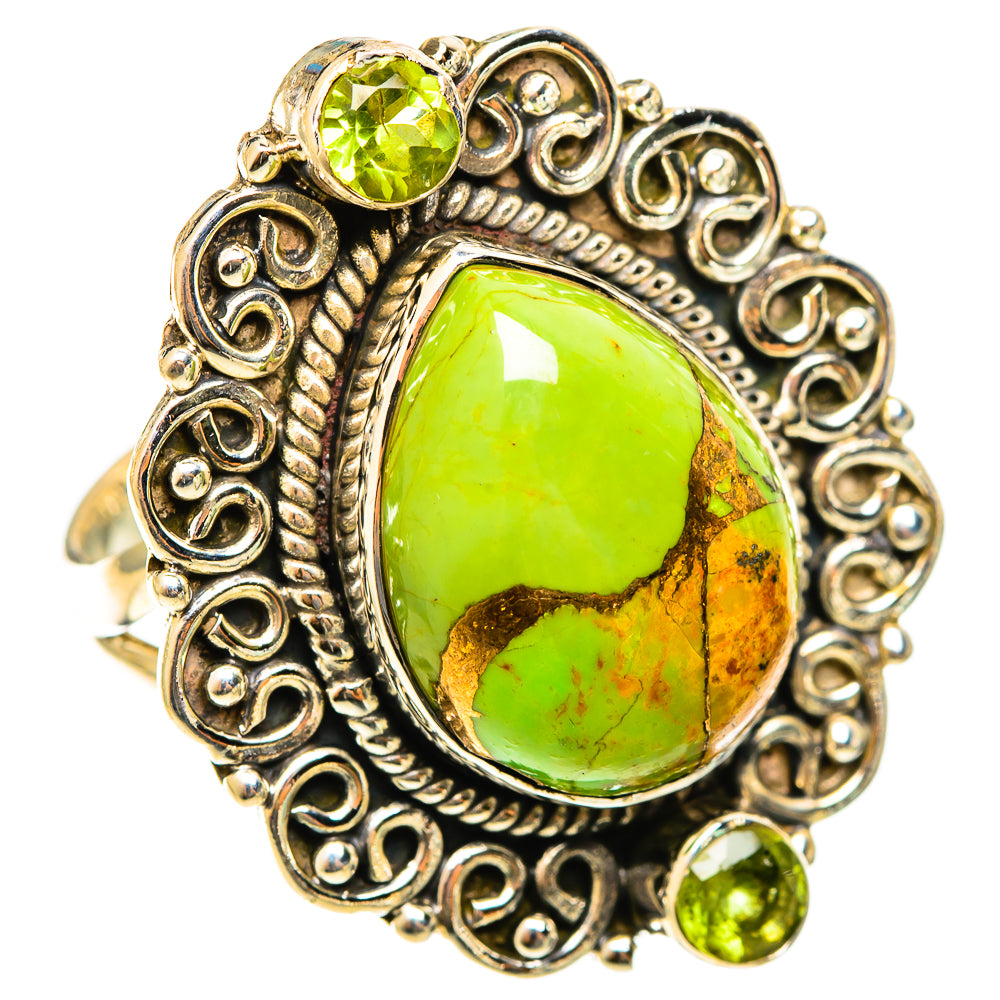 Green Copper Composite Turquoise Rings handcrafted by Ana Silver Co - RING122131 - Photo 2