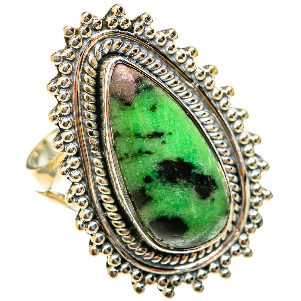Ruby Zoisite Rings handcrafted by Ana Silver Co - RING122174 - Photo 2