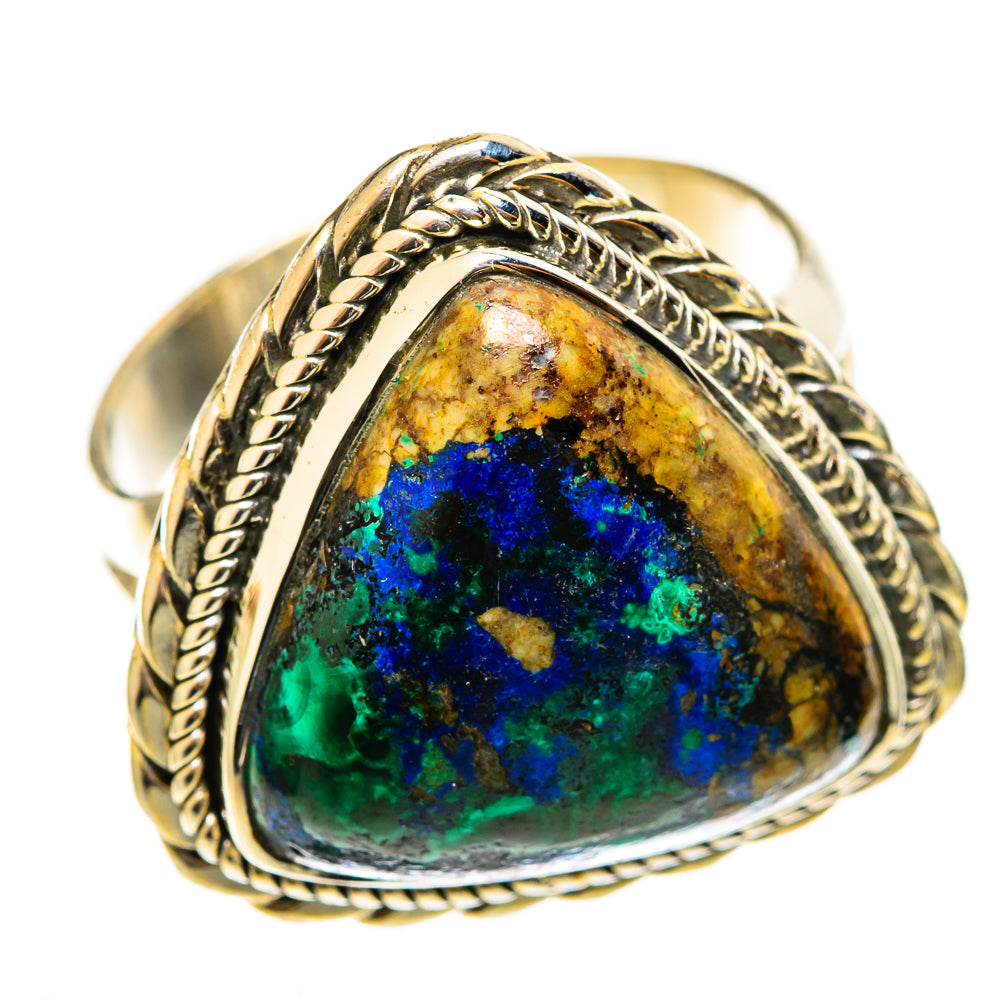 Azurite In Malachite Rings handcrafted by Ana Silver Co - RING122195 - Photo 2