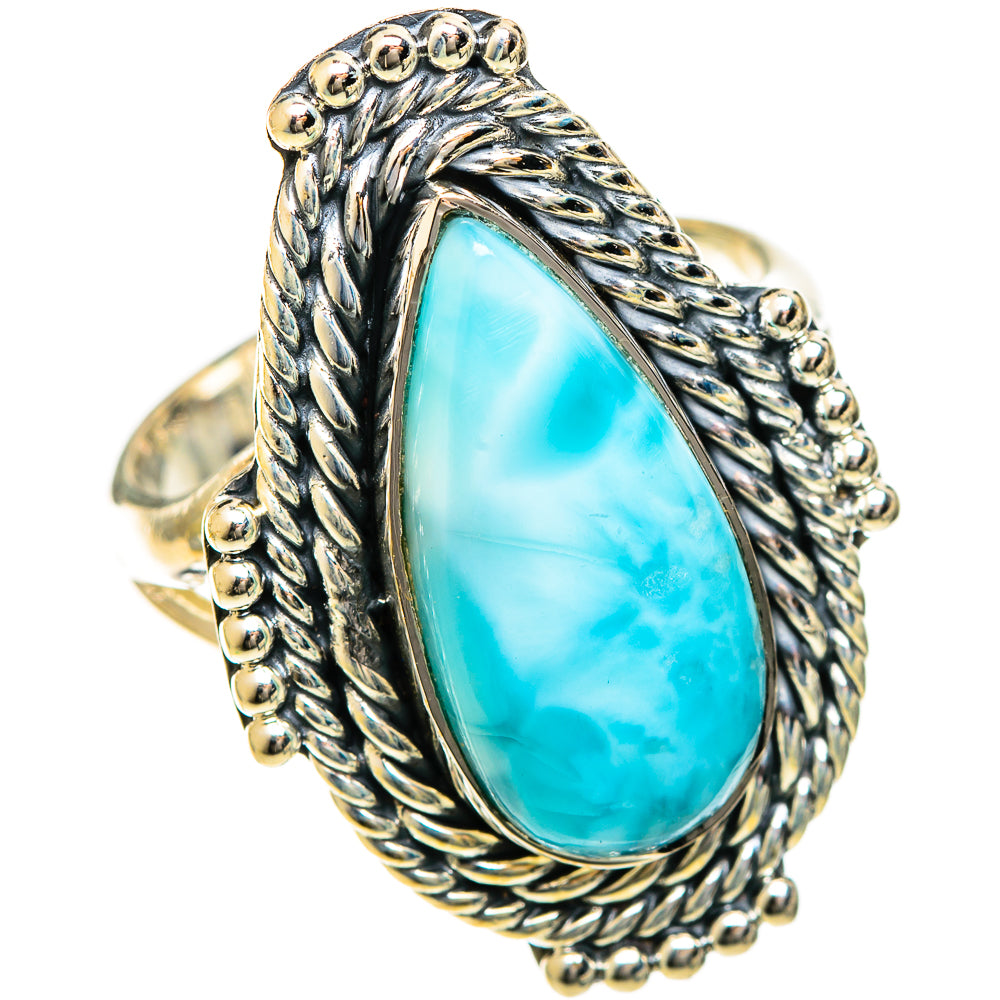 Larimar Rings handcrafted by Ana Silver Co - RING122303 - Photo 2