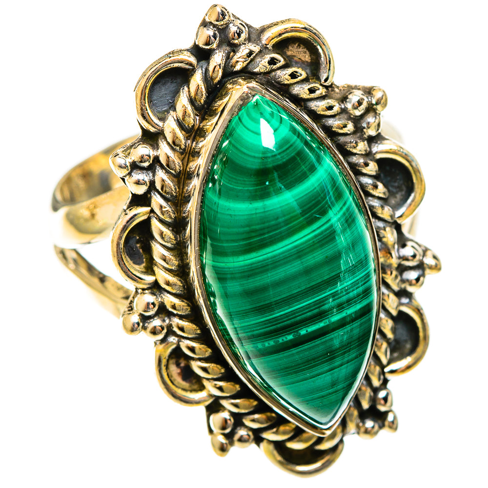 Malachite Rings handcrafted by Ana Silver Co - RING122409 - Photo 2