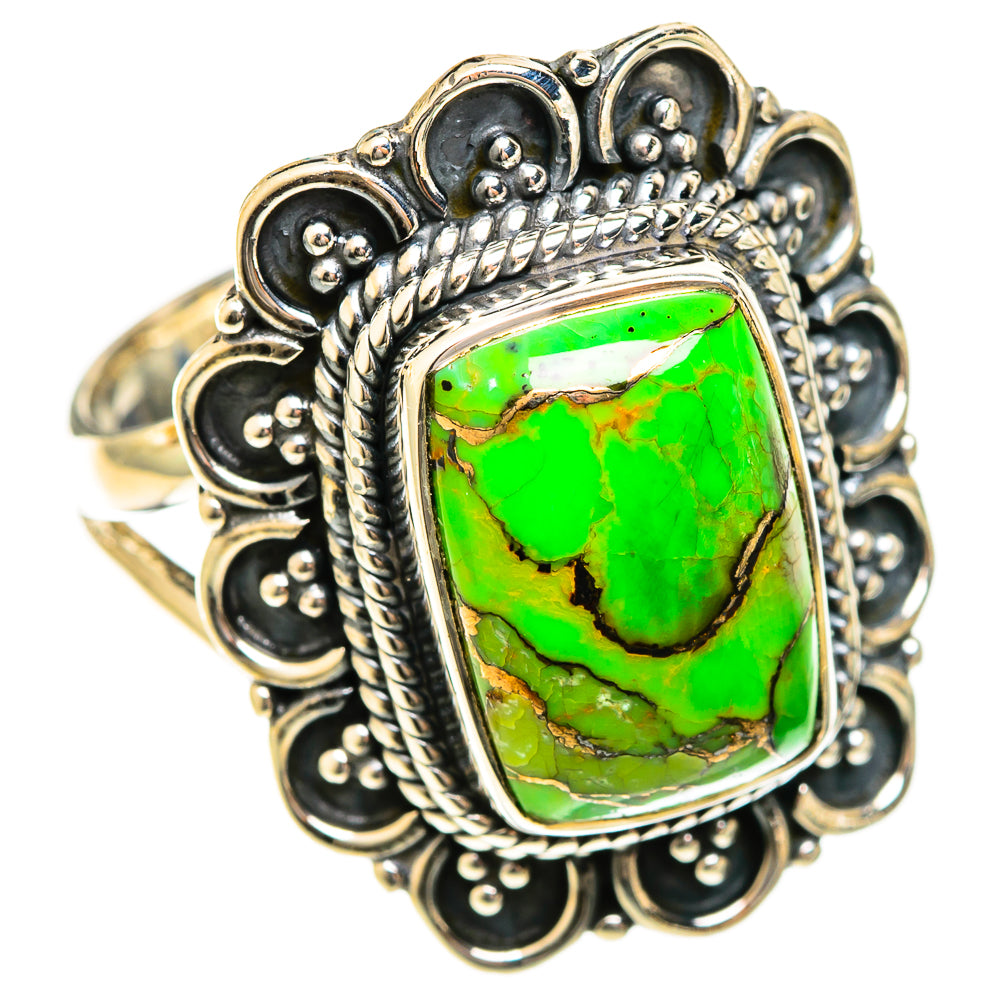 Green Copper Composite Turquoise Rings handcrafted by Ana Silver Co - RING122424 - Photo 2