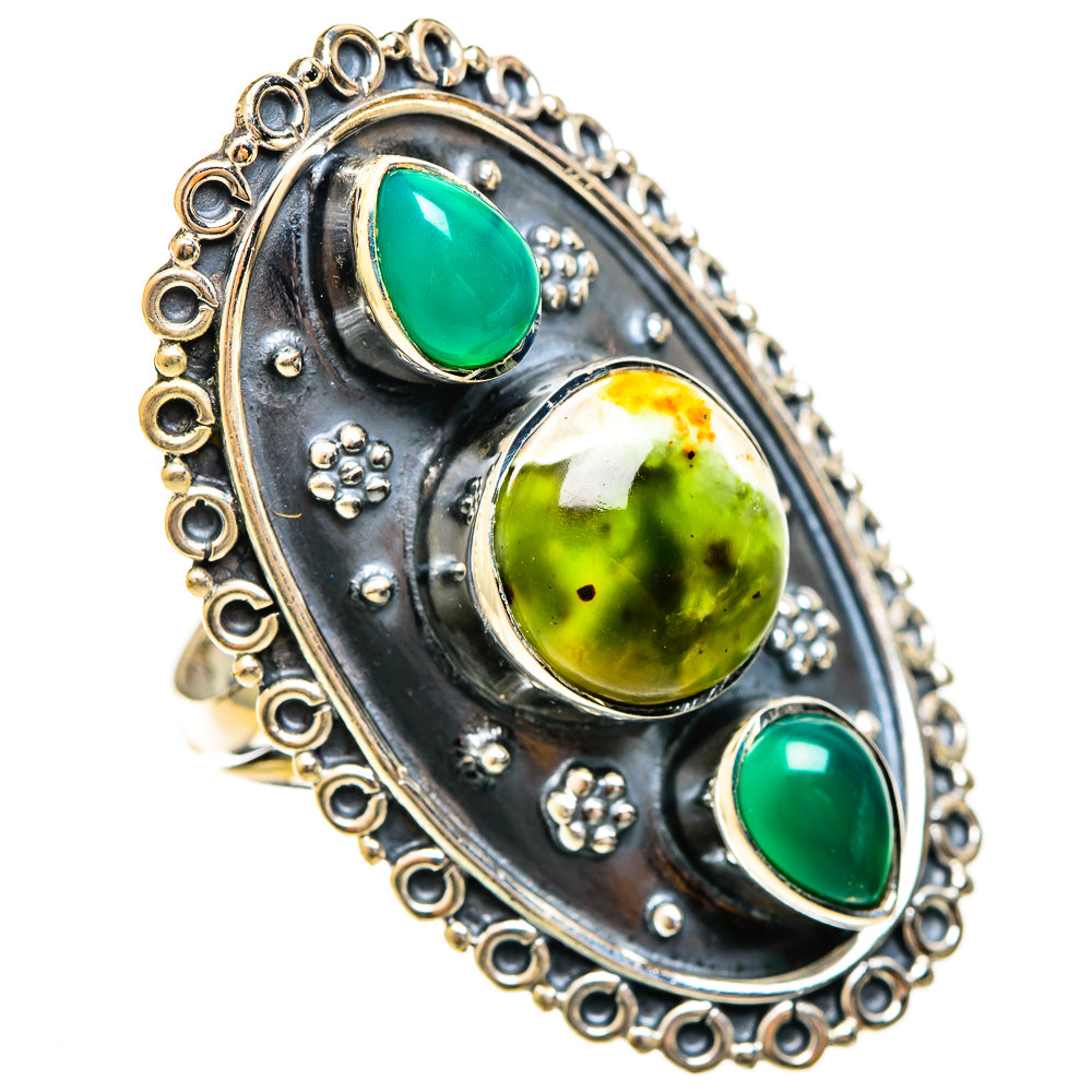 Australian Green Opal Rings handcrafted by Ana Silver Co - RING122482 - Photo 2
