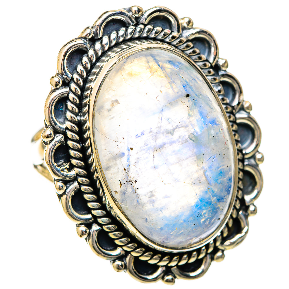 Rainbow Moonstone Rings handcrafted by Ana Silver Co - RING122556 - Photo 2